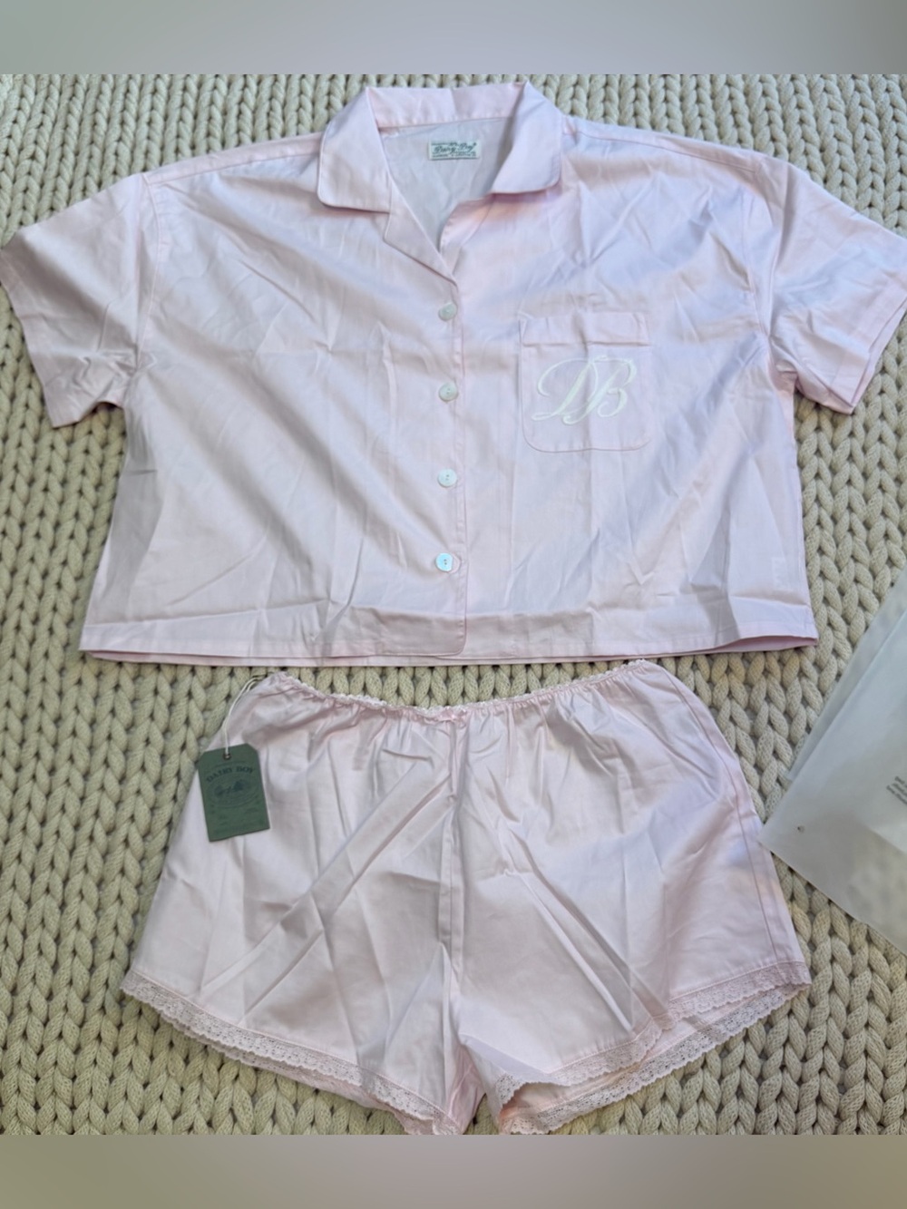 NWT Dairy Boy Pink Country Club Pajama Pj Set Short Sleeve & Shorts Size Large